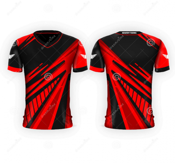 Baju futsal dengan desain bergaya komik